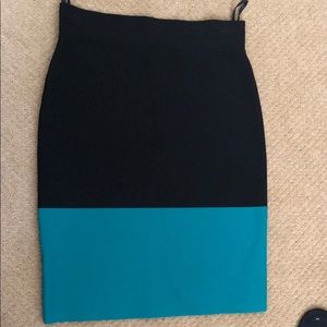 BDBG ribbed Black/teal green bandage skirt